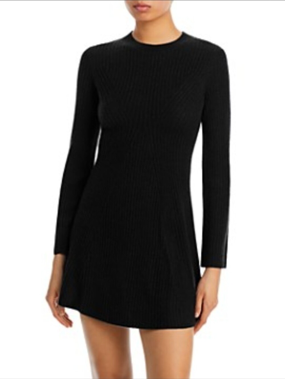 Aqua Black Ribbed Cashmere Sweater